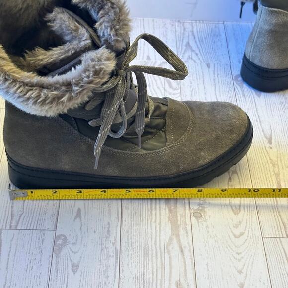 Baretraps Women’s 8M Winter Boots Gray Faux Fur Waterproof Lace Up Snow Boots - Picture 9 of 16